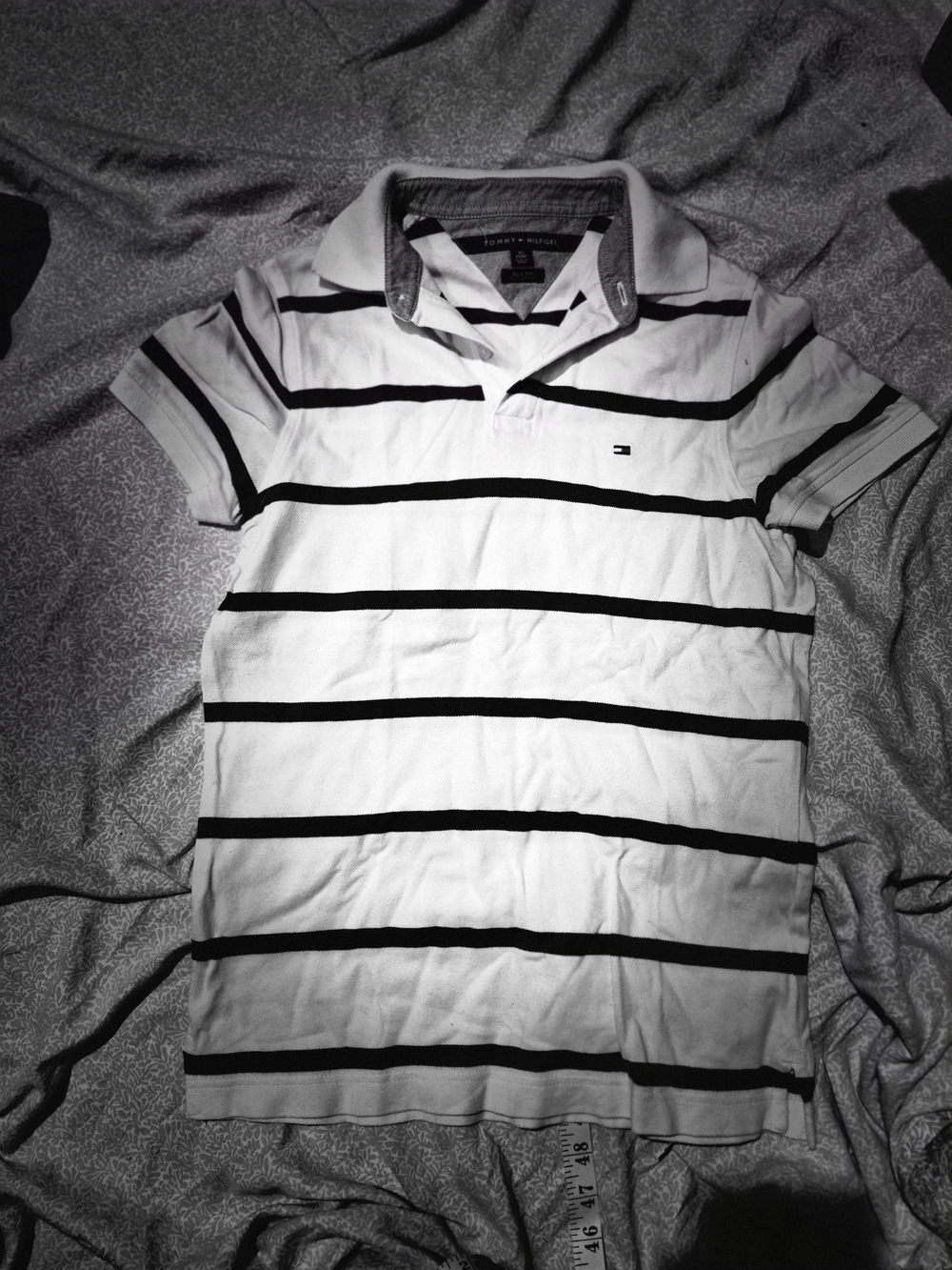 Tommy Hilfiger White Polo with Navy Stripes